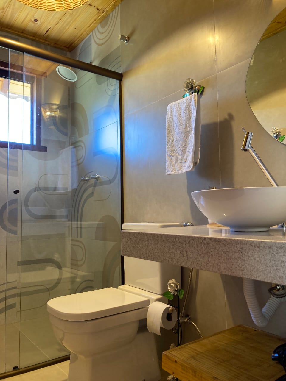 Detalhes rústicos do chalé